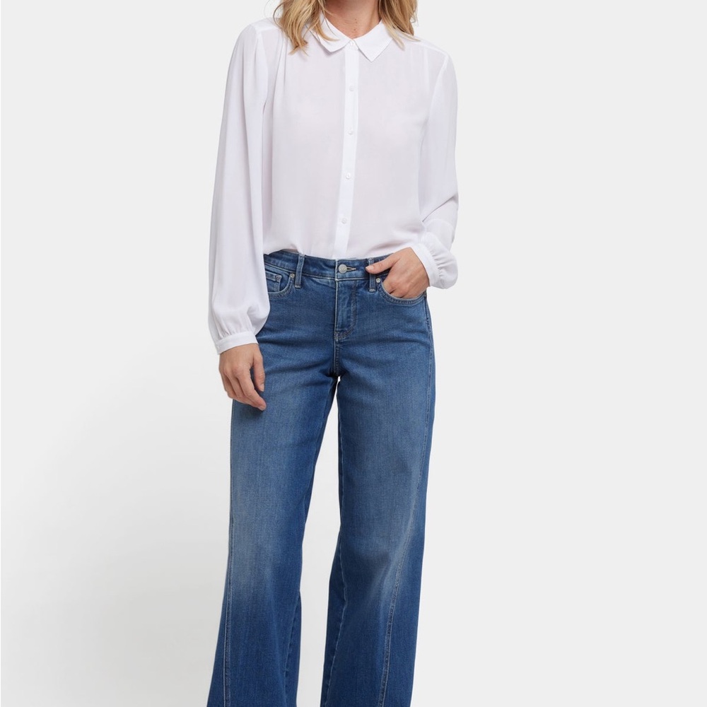 NYDJ Wide Leg High Rise Blue Denim Jeans 16W
